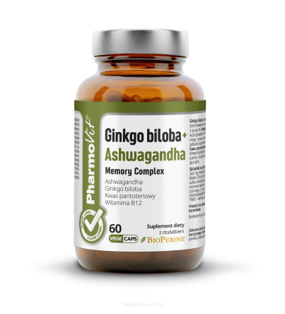 Ginkgo biloba + Ashwagandha Memory Complex 60 vege kaps | Clean Label Pharmovit