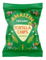 CHIPSY TORTILLA KUKURYDZIANE SOLONE BEZGLUTENOWE BIO 75 g - AMAIZIN