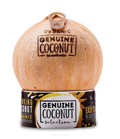 KOKOS BIO Z ZAWLECZKĄ I SŁOMKĄ (około 0,50 kg) - GENUINE COCONUT