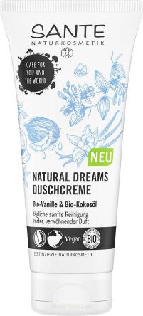 KREM POD PRYSZNIC NATURAL DREAMS WANILIA I OLEJ KOKOSOWY ECO 200 ml - SANTE