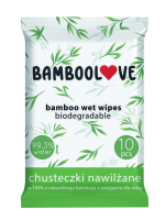 CHUSTECZKI BAMBUSOWE NAWILŻANE DLA DZIECI 99,3 % WODY 10 szt. - BAMBOOLOVE