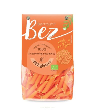 MAKARON PROTEINOWY (Z SOCZEWICY CZERWONEJ) PENNE BEZGLUTENOWY BIO 250 g - BARTOLINI