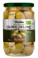 OLIWKI ZIELONE BEZ PESTEK W ZALEWIE BIO 280 g (150 g)- VITALIANA