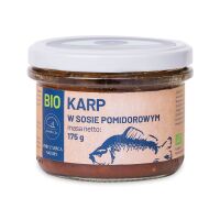 KARP W SOSIE POMIDOROWYM BIO 175 g (SŁOIK) - GOSPODARSTWO RYBACKIE ZAWÓLCZE