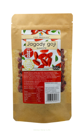 Jagody goji suszone 200 g - Pięć Przemian