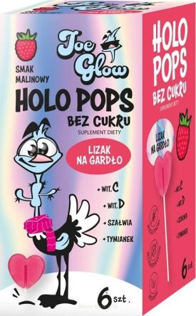 HOLOPOPS lizak na gardło malinowy B/C (6szt) 36 g