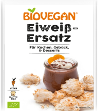 ZAMIENNIK BIAŁKA JAJ W PROSZKU WEGAŃSKI BEZGLUTENOWY BIO (2 x 10 g) 20 g - BIOVEGAN