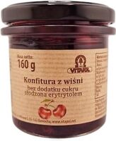 Konfitura z wiśni słodzona erytrytolem  B/C 160g