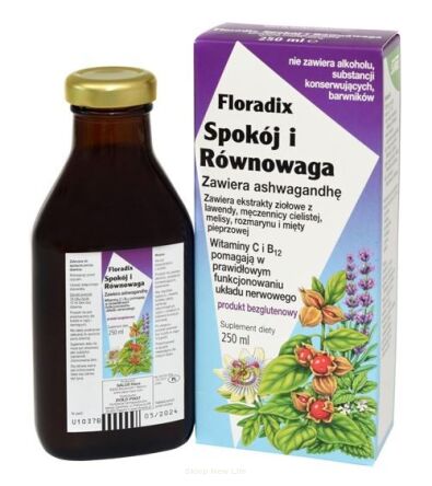 SPOKÓJ I RÓWNOWAGA W PŁYNIE BEZGLUTENOWY 250 ml - SALUS (FLORADIX)