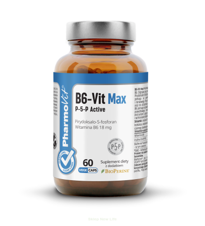 WITAMINA B6-VIT MAX P-5-P ACTIVE (18 mg) BEZGLUTENOWA 60 KAPSUŁEK - PHARMOVIT (CLEAN LABEL)